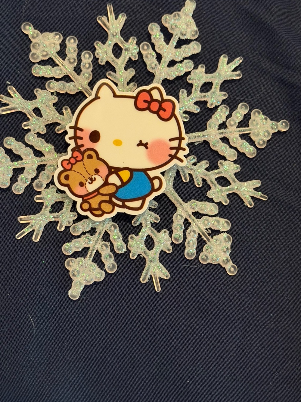 Hello Kitty Blue, White, Pink Holiday Ornament